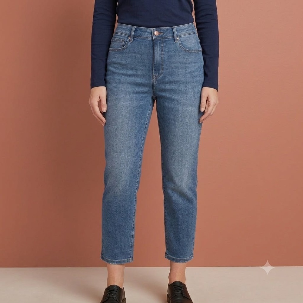 Talbots Sofia Wash Crop Jegging Denim Jeans Women 12P Petite Stretch EUC
